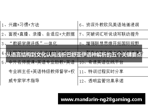 从语言结构到文化认同浅析巴舒亚伊语种解析的五个关键要点