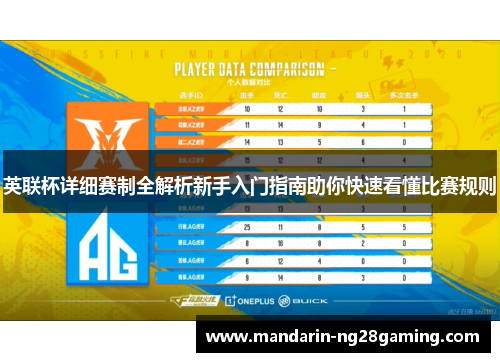 英联杯详细赛制全解析新手入门指南助你快速看懂比赛规则